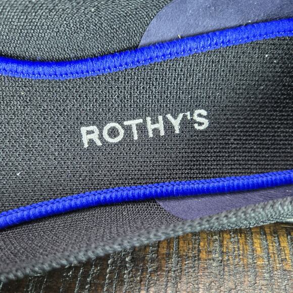 NEW Rothys The Point II Womens 8.5 Flats Slip On Ballet Shoes Black Blue - Picture 11 of 11